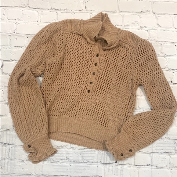 We The Free Snowdrift Pullover Sweater in Camel Heather - Picture 1 of 16